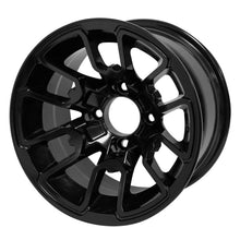 Load image into Gallery viewer, SGC 12 inch Lizard glossy black aluminum golf cart wheel