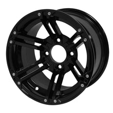 Load image into Gallery viewer, SGC 12 inch Terminator glossy black aluminum golf cart wheel