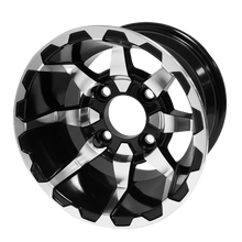 Load image into Gallery viewer, SGC 10″ Vortex Machined/Black Wheel – Aluminum Alloy — SKU WH1025