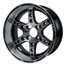 Load image into Gallery viewer, SGC 14″ Turbine Machined/Black Wheel – Aluminum Alloy — SKU WH1428