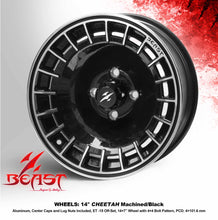 Load image into Gallery viewer, SGC 14" Cheetah Machined Black - Aluminum Alloy — Single Wheel