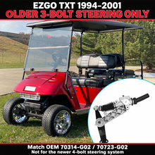 Load image into Gallery viewer, STE-00051 for 1994–2001 EZGO TXT with older 3-bolt steering only; match OEM 70314-G02 or 70723-G02. Not for newer 4-bolt steering.
