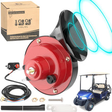 Load image into Gallery viewer, Universal 12V Golf Cart Horn Kit - 180dB Adjustable with Steering Wheel Button