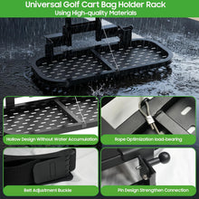 Load image into Gallery viewer, Universal Foldable Golf Cart Rear Bag Holder - No-Drill Fits Safety Grip Bar up to 8" Wide