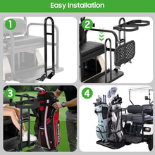 Load image into Gallery viewer, Universal Foldable Golf Cart Rear Bag Holder - No-Drill Fits Safety Grip Bar up to 8" Wide