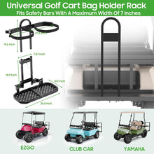 Load image into Gallery viewer, Universal Foldable Golf Cart Rear Bag Holder - No-Drill Fits Safety Grip Bar up to 8" Wide