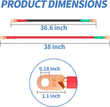 Load image into Gallery viewer, Universal Golf Cart Battery Cable Set - 4 Gauge Pure Copper w/ Heat-Shrink Terminals (36inch Black + 38inch Red)