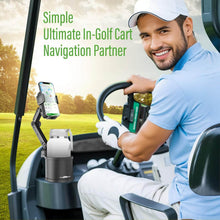 Load image into Gallery viewer, Universal Golf Cart Phone Holder with Cup Holder 360° Rotation