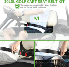 Load image into Gallery viewer, Universal Golf Cart Seat Belts &amp; Bracket Kit – 2PCS Retractable Belts for EZGO, Yamaha, Club Car