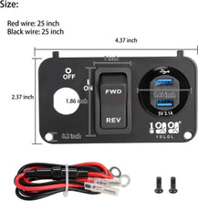 Load image into Gallery viewer, USB Port for Golf Cart with Digital Voltmeter and Forward/Reverse Switch